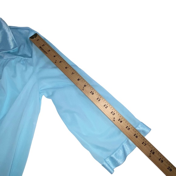 Vtg Vanity Fair USA Button Front Aqua Nylon Robe - Women’s Medium - Picture 7 of 13